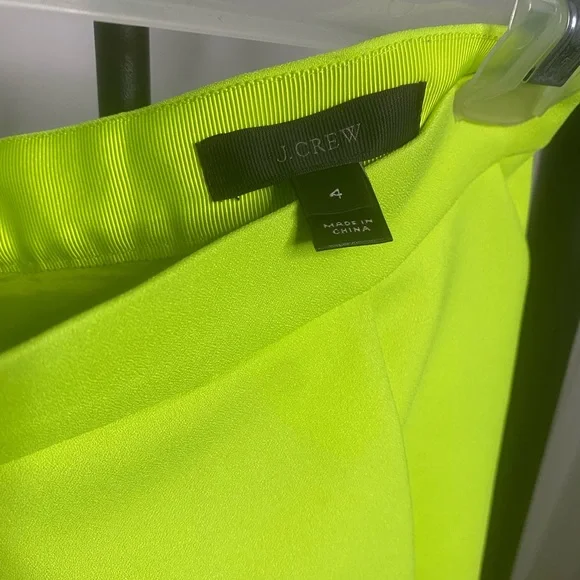 J. Crew neon green pleated skirt - Picture 2 of 3